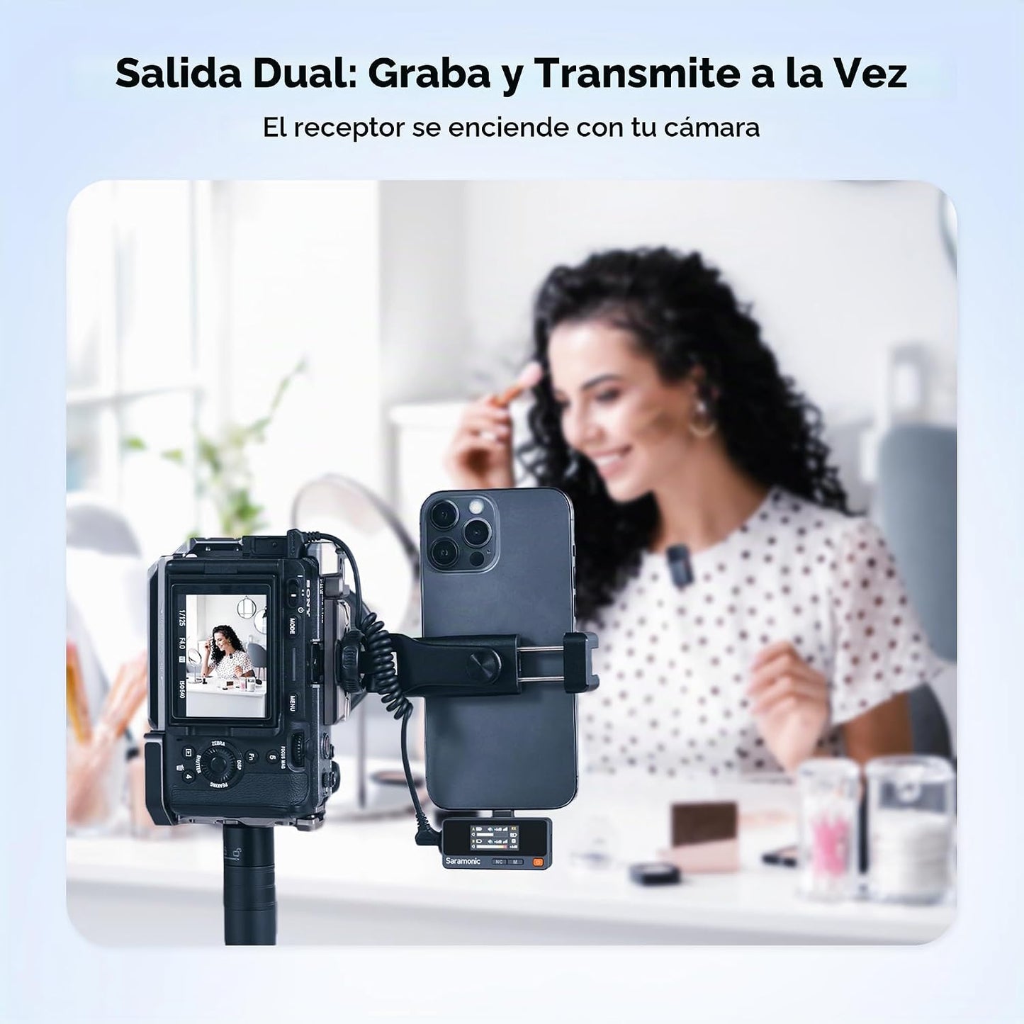Saramonic Micrófono inalámbrico de aire para iPhone\/cámara\/Androi...