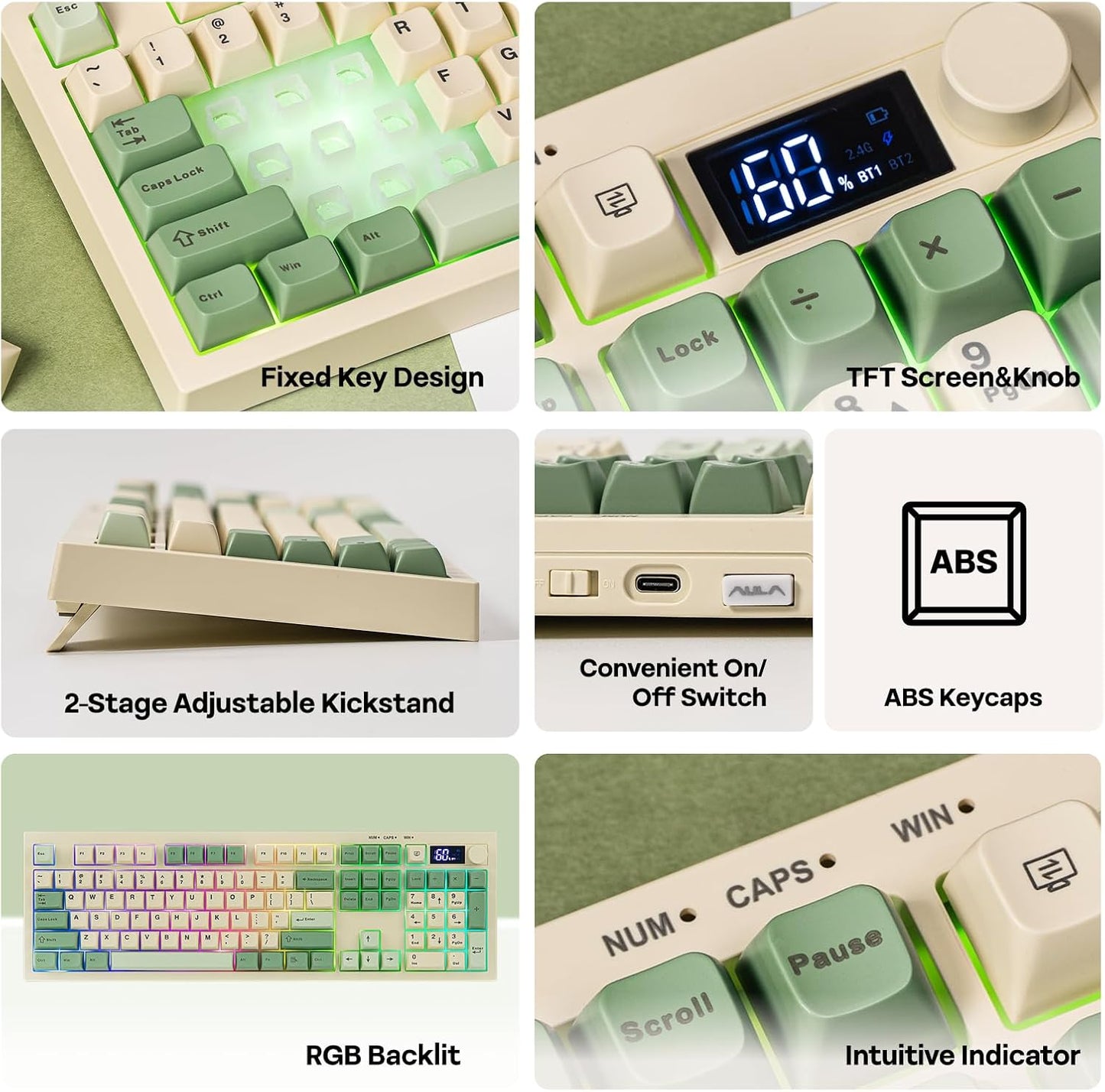 EPOMAKER Aula S102 PRO Teclado de membrana para juegos con pantalla...