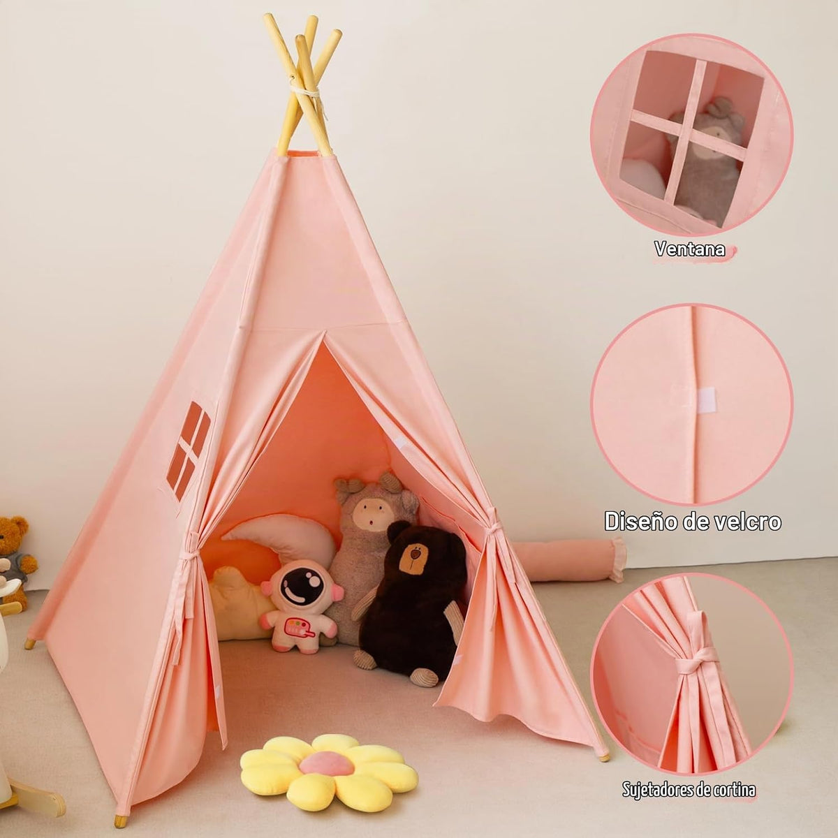 RongFa Tienda de campaña tipi para niños, tienda de campaña portáti...
