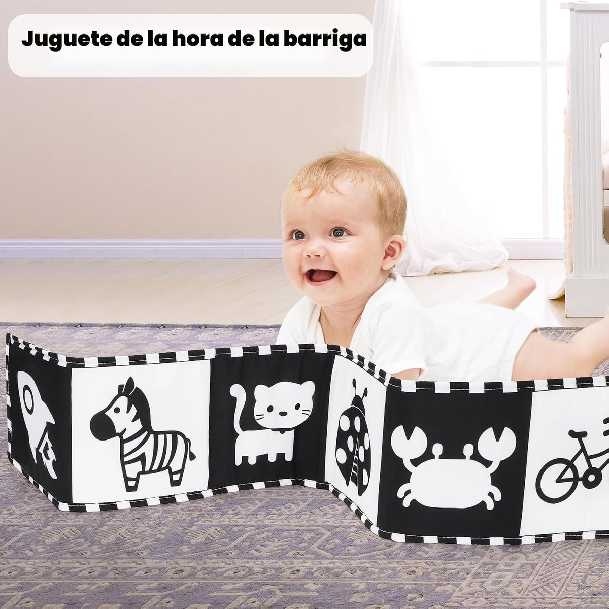 URMYWO Juguetes para recién nacidos de alto contraste en blanco y n...
