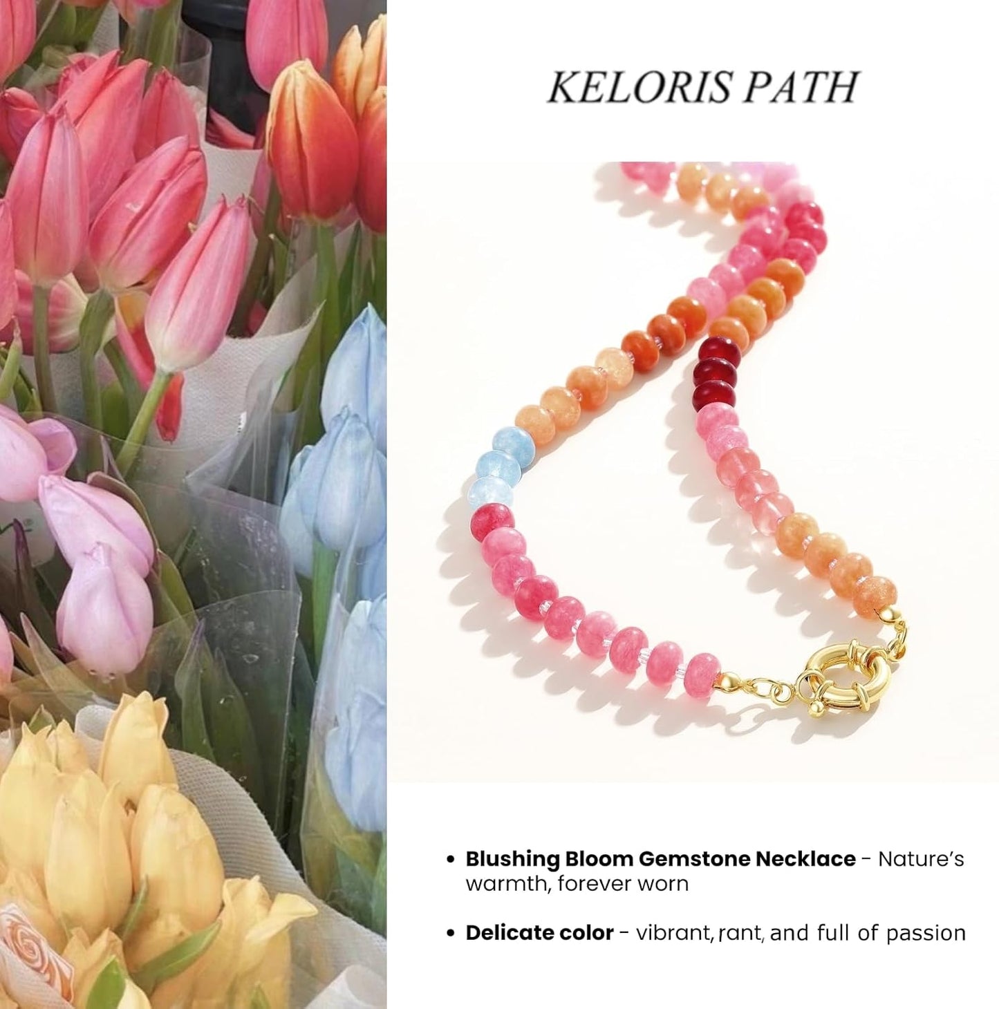 KELORIS PATH Collares de piedras preciosas con cuentas para mujer,...