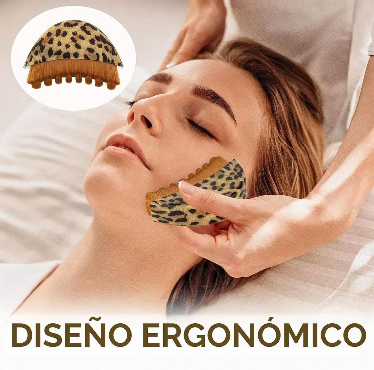 Cepillo linfático de contorno facial, masajeador de drenaje linfáti...