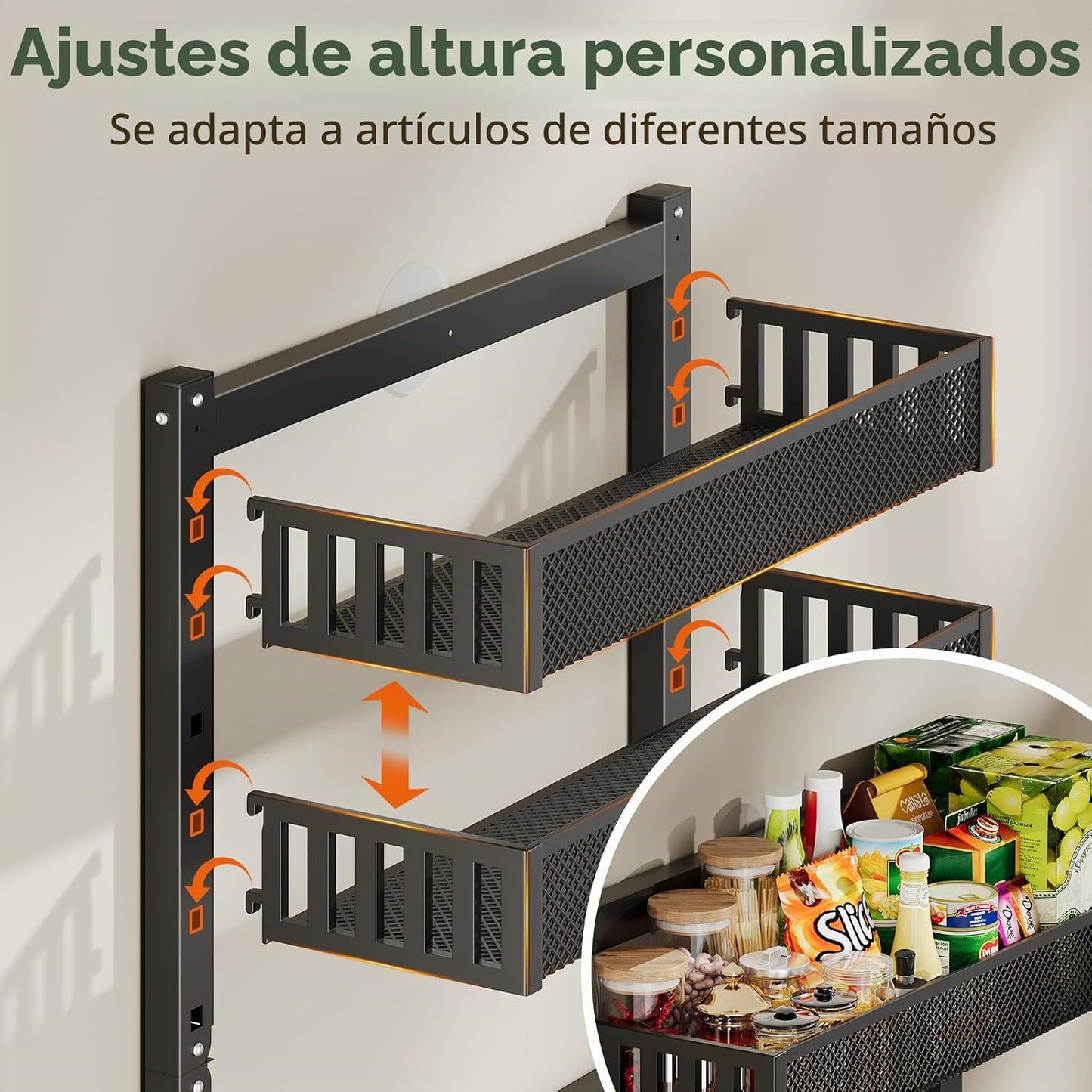 POKIPO Organizador de despensa de 8 niveles sobre la puerta, soport...