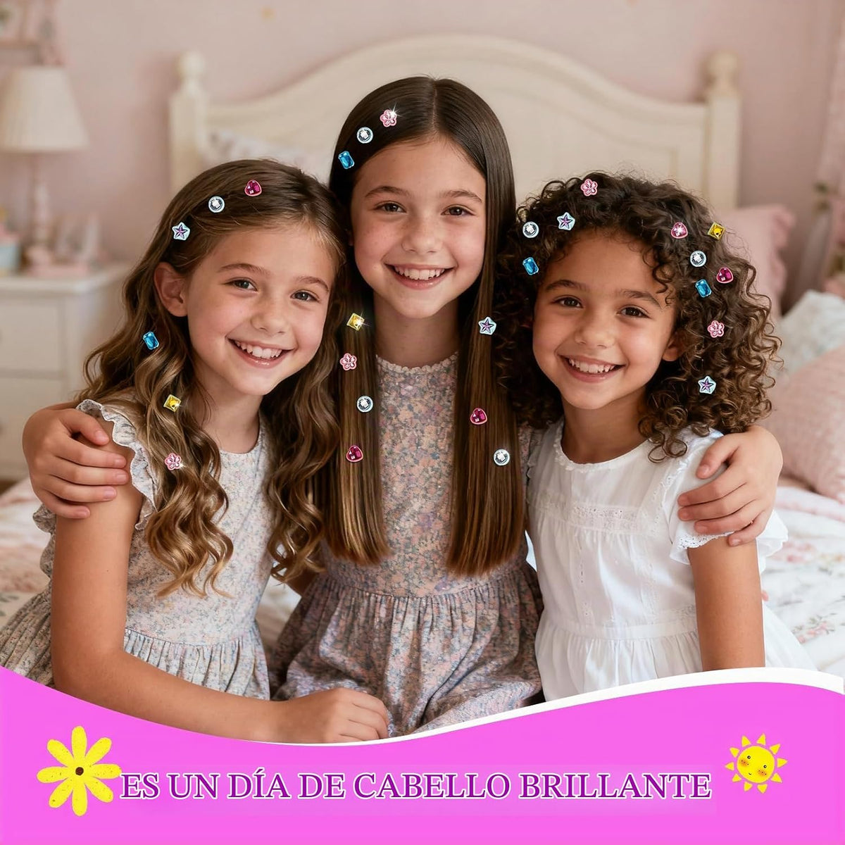 kidzkube Kit de sellos de gemas para el cabello, joyas brillantes p...