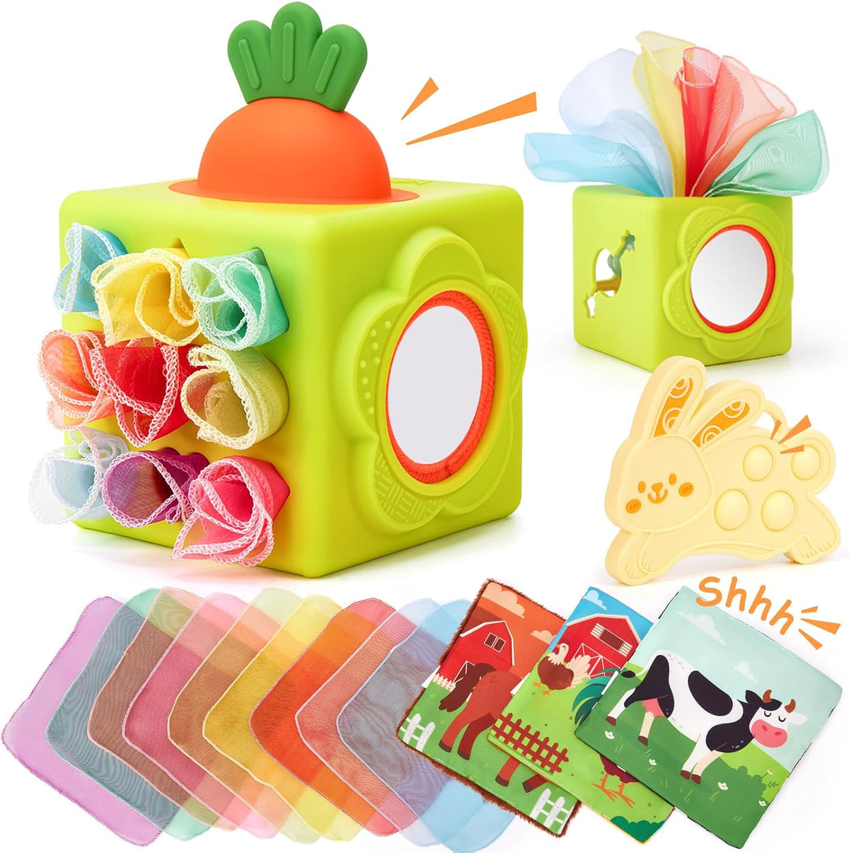 hahaland Caja de pañuelos de silicona para bebés de juguete - Jugue...
