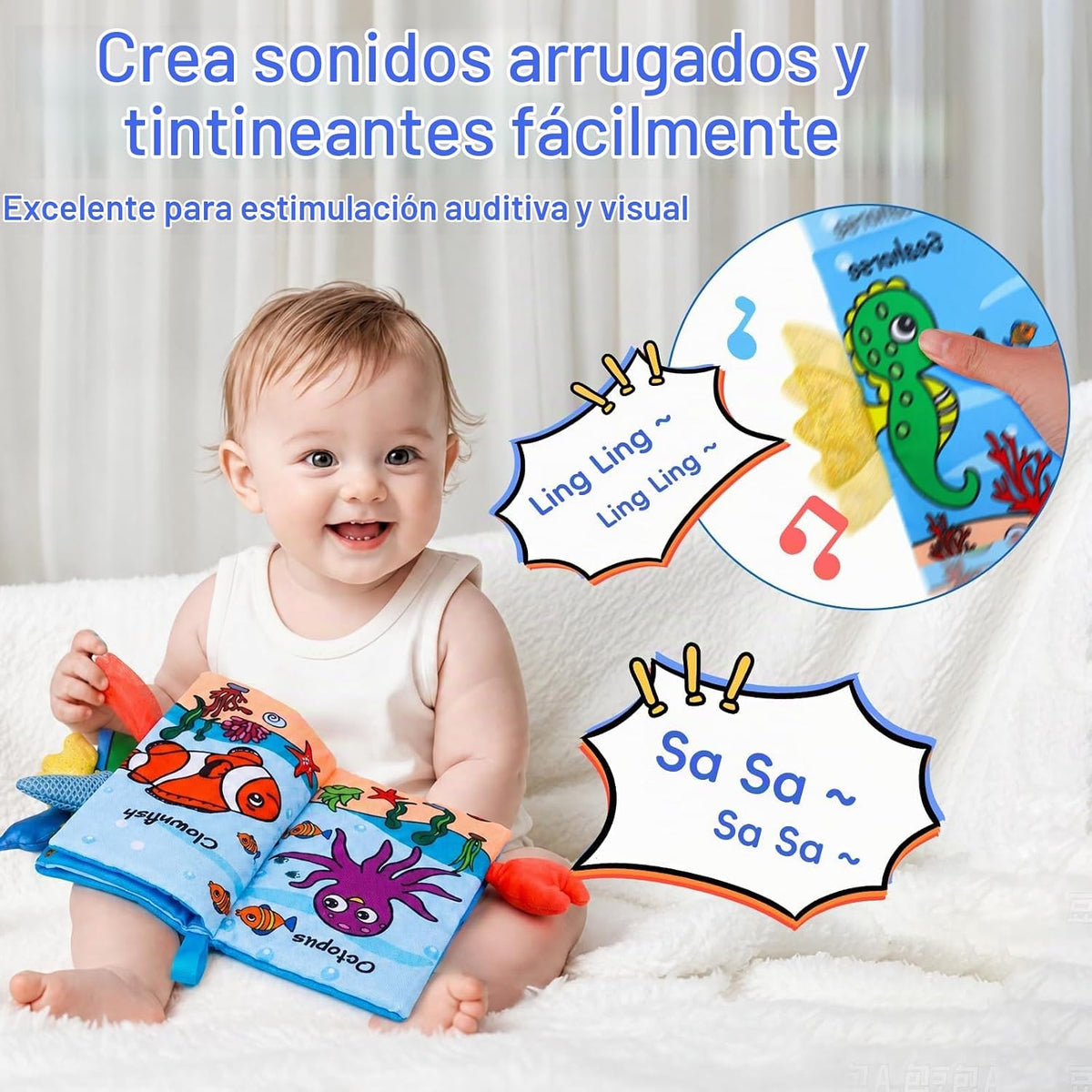 2 libros para bebés de 0 a 6 meses, juguetes para bebés de 0-3, 3,...