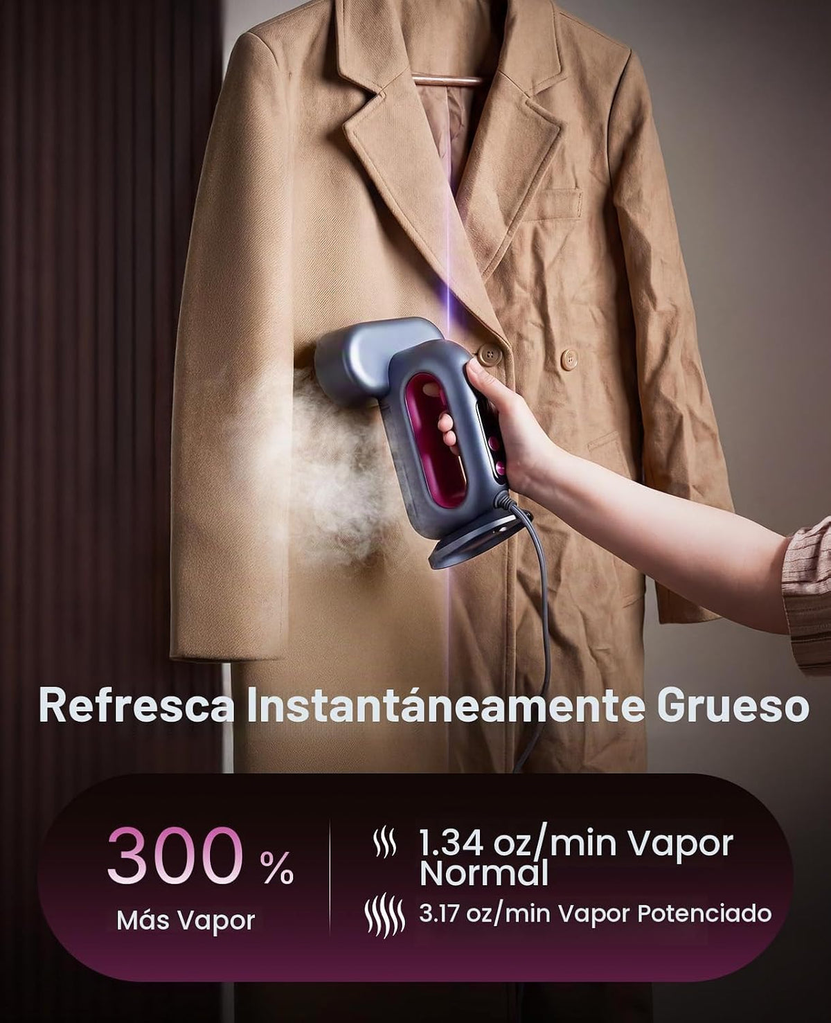Jack &amp; Rose Vaporizador para ropa, 3.17 oz\/min Boost y 1.34 oz...