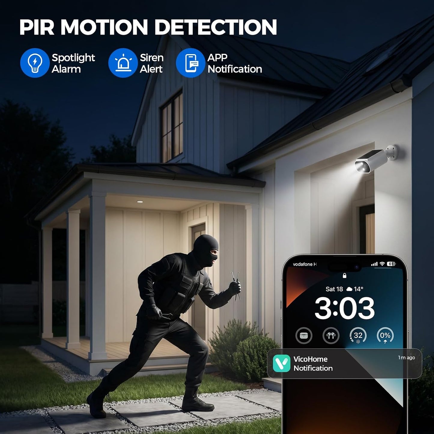 AlkiVision Cámaras de seguridad solares inalámbricas para exteriore...