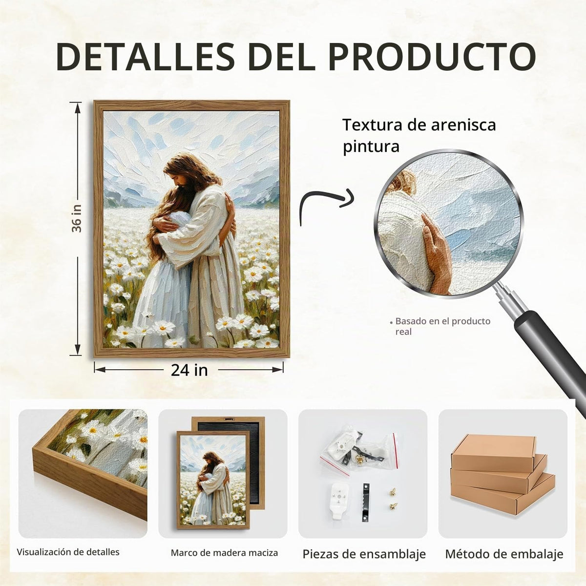 Arte de pared de Jesús abrazando a una mujer, decoración de pared d...
