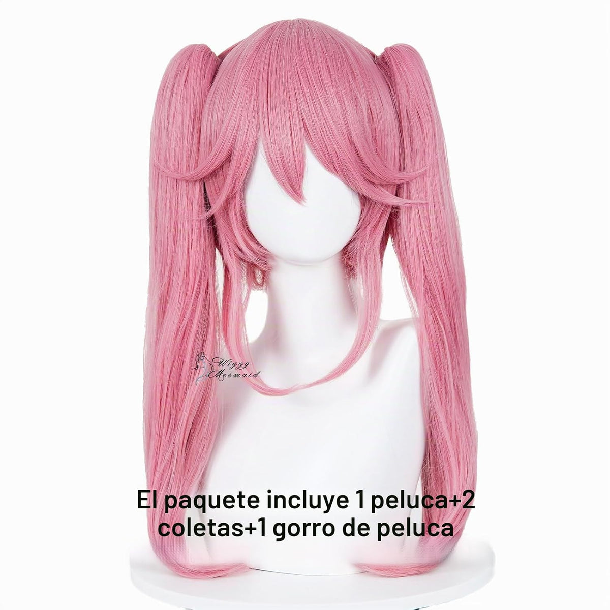 SL Anime - Peluca rosa con colas de caballo, para mujeres y niñas,...