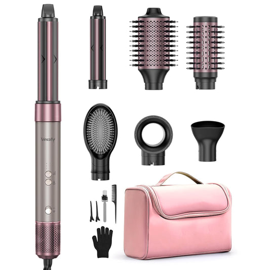 Vincofy Juego de cepillos secadores de cabello 7 en 1, peinador de...