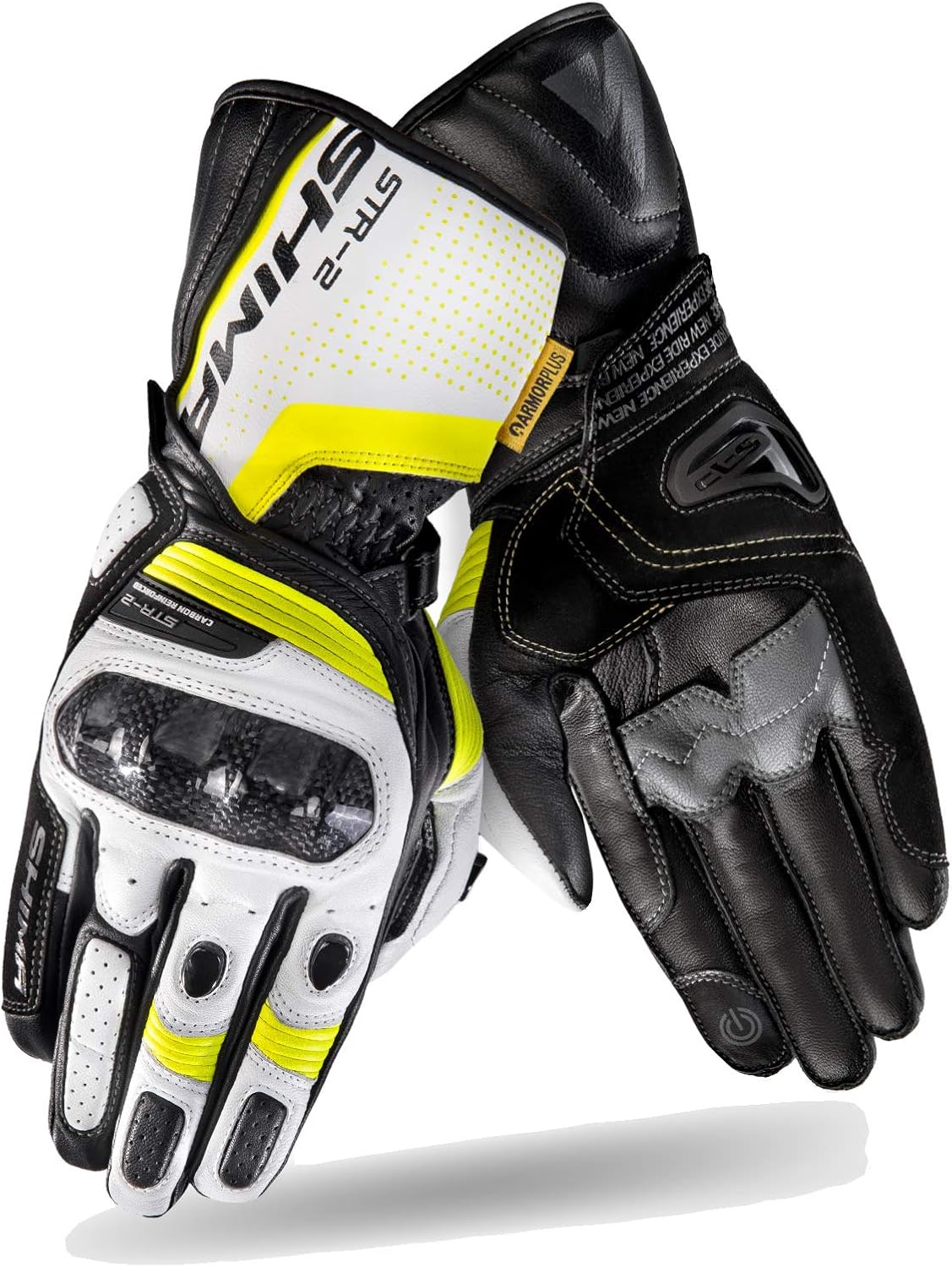 Guantes de motociclista SHIMA STR-2 para hombres, de cuero, ventila...