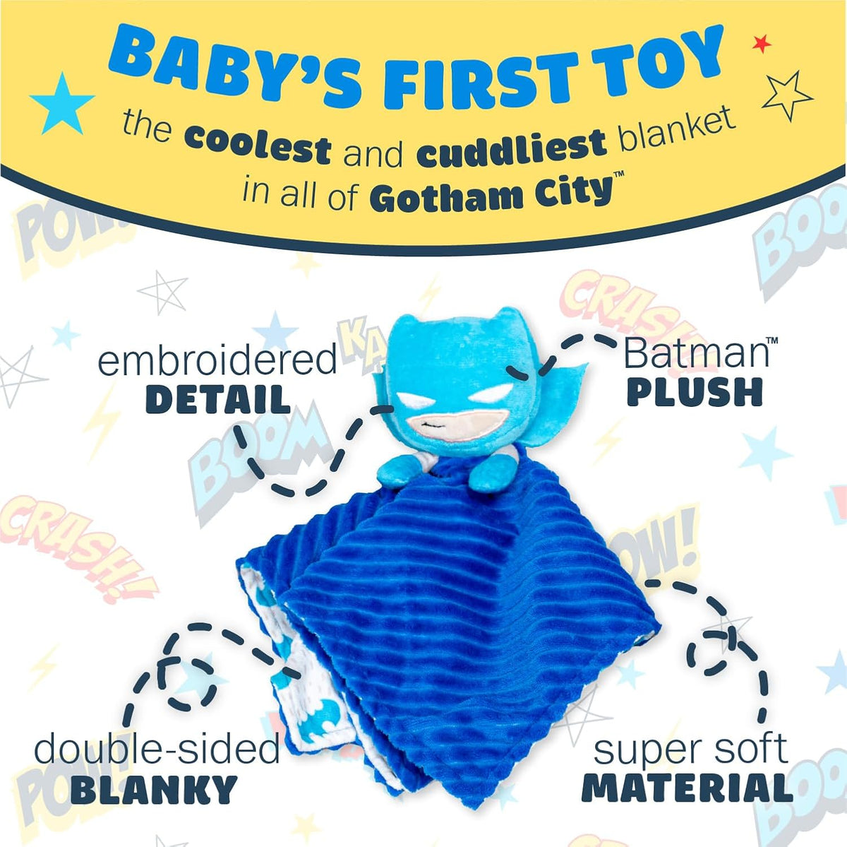 KIDS PREFERRED DC Comics - Manta de seguridad de Batman Lovey, suav...