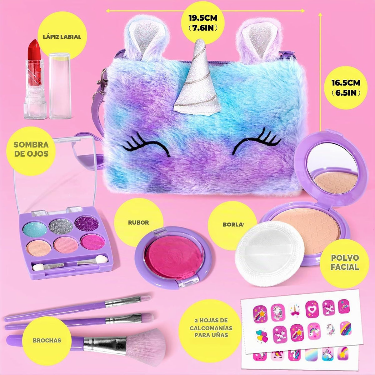 ULOVEME - Kit de maquillaje real para niñas pequeñas, juguete de ma...