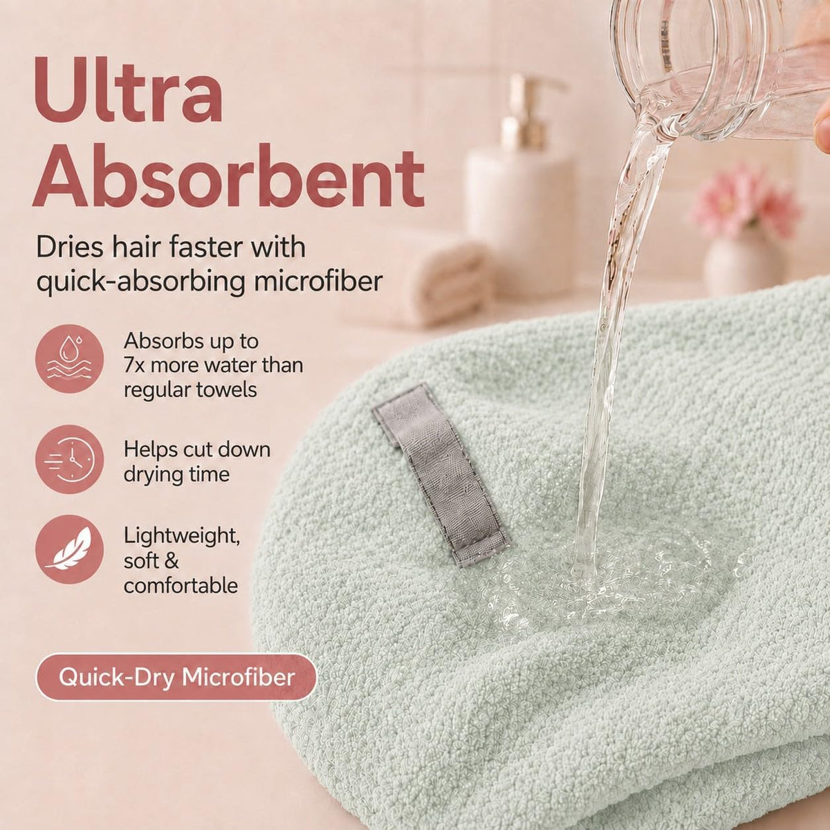 Netcken Toalla grande de microfibra para mujer, secado rápido (verd...