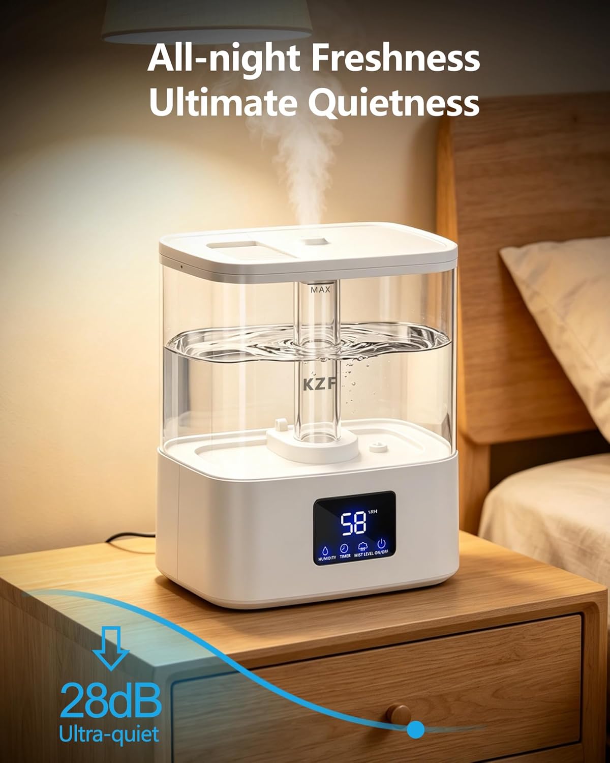 Humidificadores KZF para dormitorio, humidificador de niebla fría d...