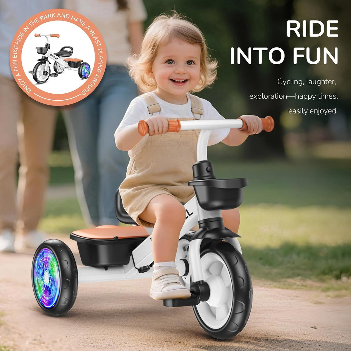 Umatoll Triciclo para niños pequeños de 2 a 5 años, bicicleta ajust...