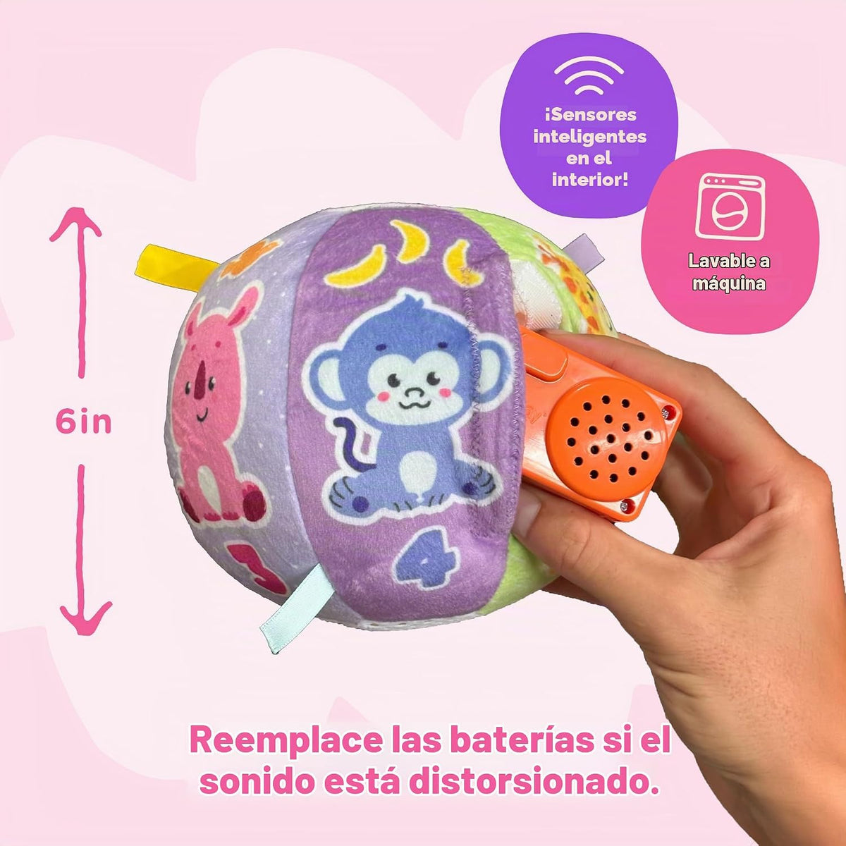 Move2Play, Pelota de bebé hilarantemente interactiva con música y e...
