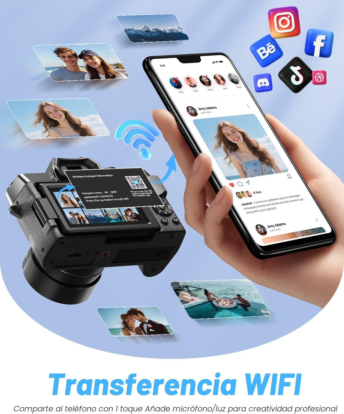 Cámaras digitales de 8K 64MP para fotografía, zoom 16X,3 filtros de...