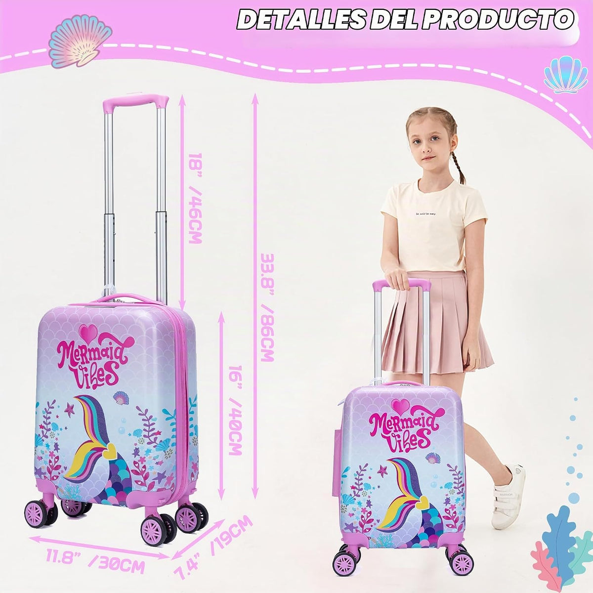 Homskiii Juego de maletas para niños, 5 piezas, juego de maletas, e...