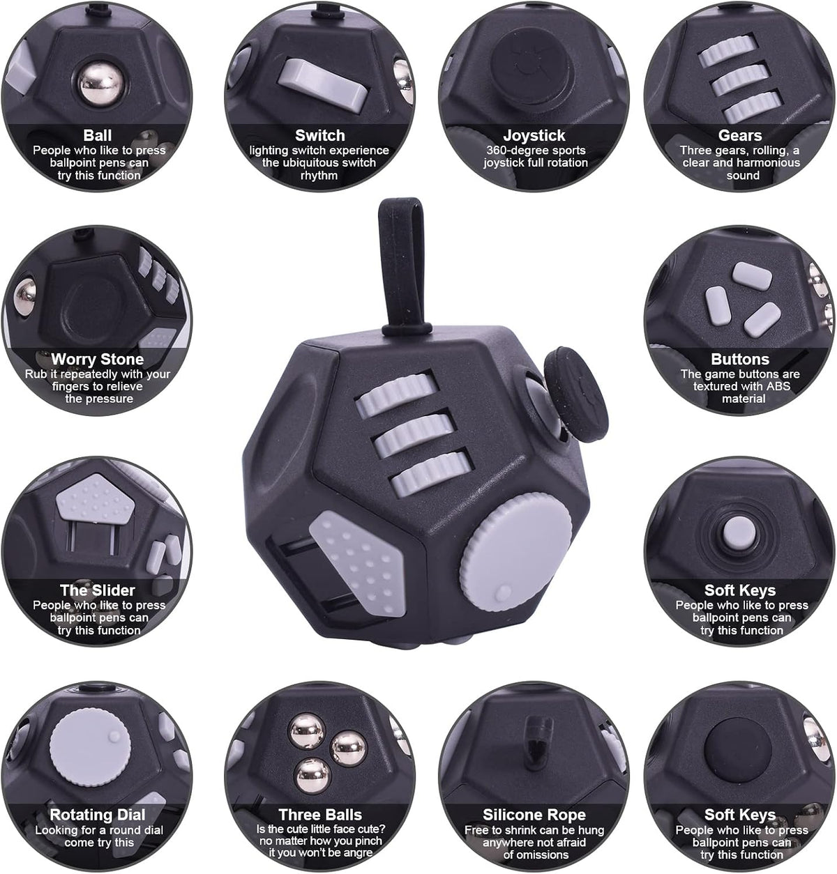 UOOEFUN Mini Cubo de Juguetes Fidget, Cubo de Juguetes de 12 Lados...