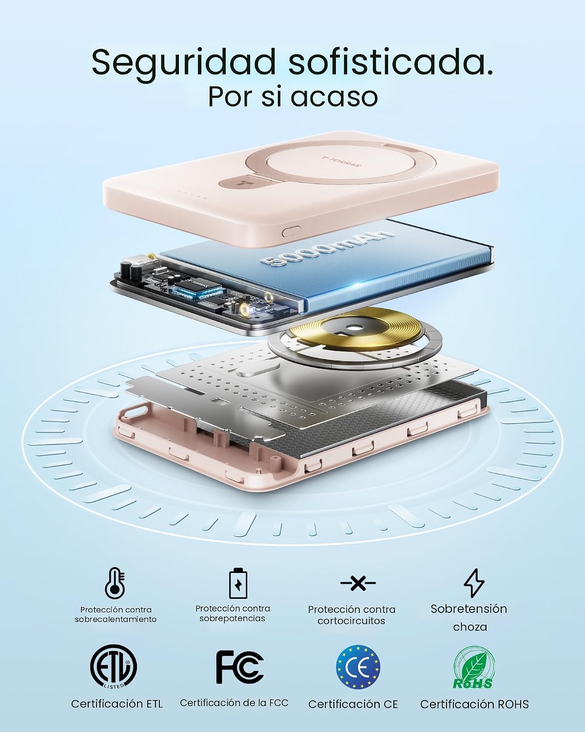TORRAS EasyGo Cargador Portátil Magnético Delgado de 0.45" para...