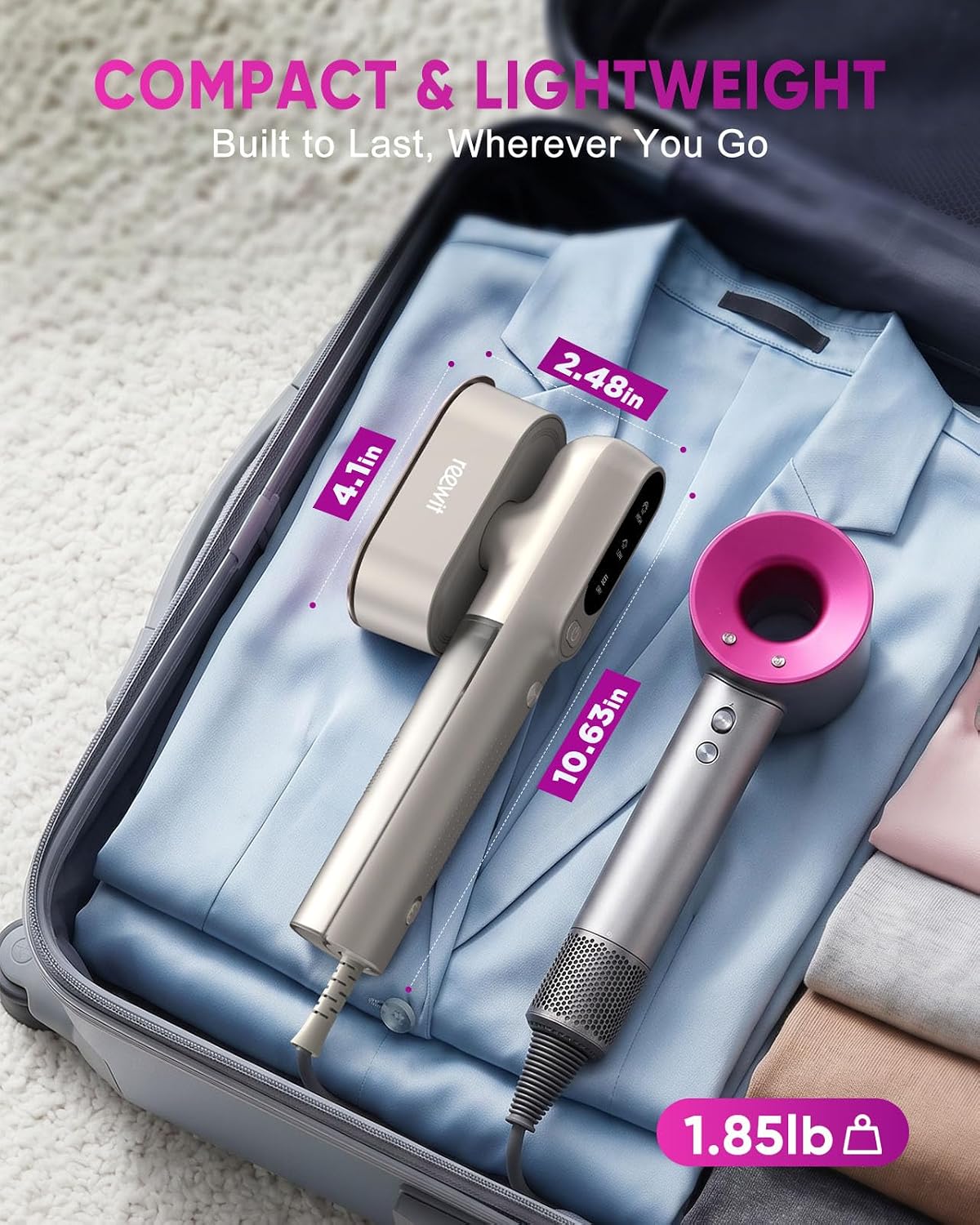 Vaporizador de viaje para ropa, vaporizador de viaje de 100-240 V y...