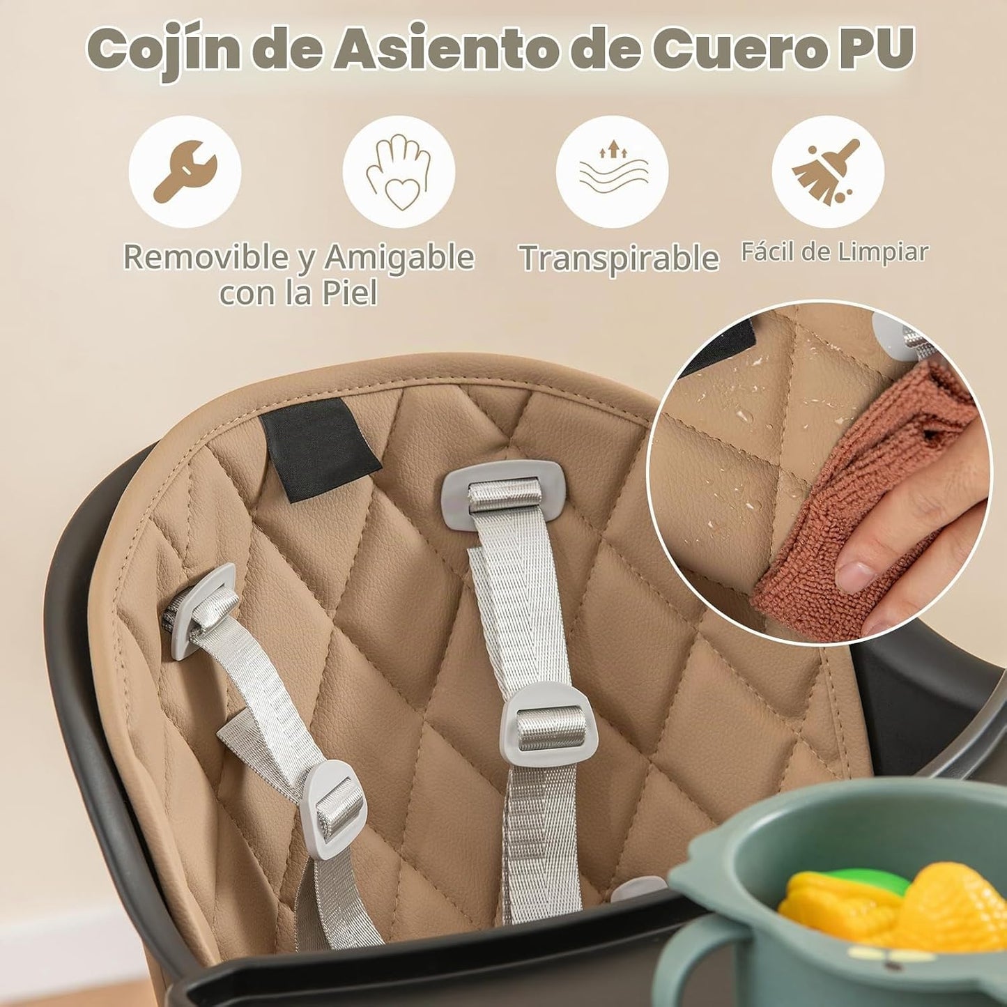 Honey Joy Silla alta 5 en 1 convertible para bebés y niños\/Juego d...