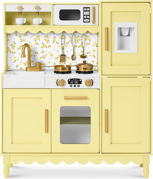 Best Choice Products Juego de cocina para niños, estilo cabaña, jue...