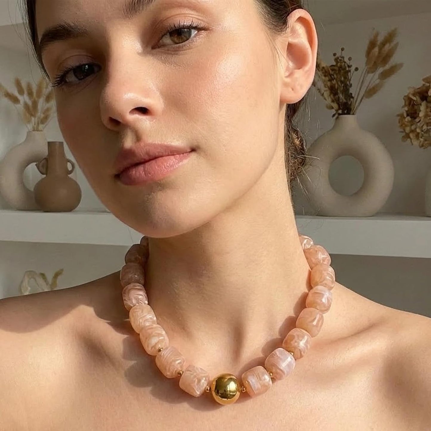 Mchic - Gargantilla colorida con cuentas para mujer: Collar grande...