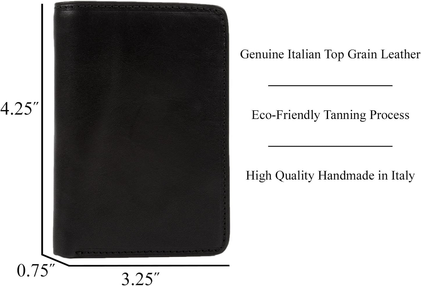 Tony Perotti Billetera de cuero italiano con ventana de identificac...