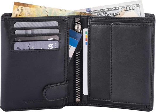 DiLoro Billeteras para hombre de Italia plegable con tapa de piel,...