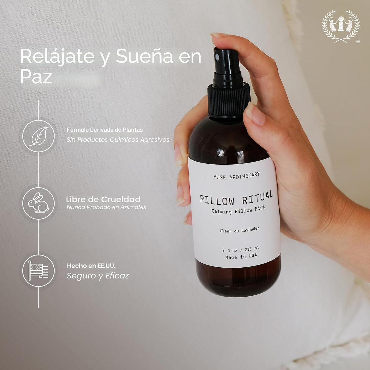 Muse Apothecary Pillow Ritual - Rocío aromático, calmante y relajan...