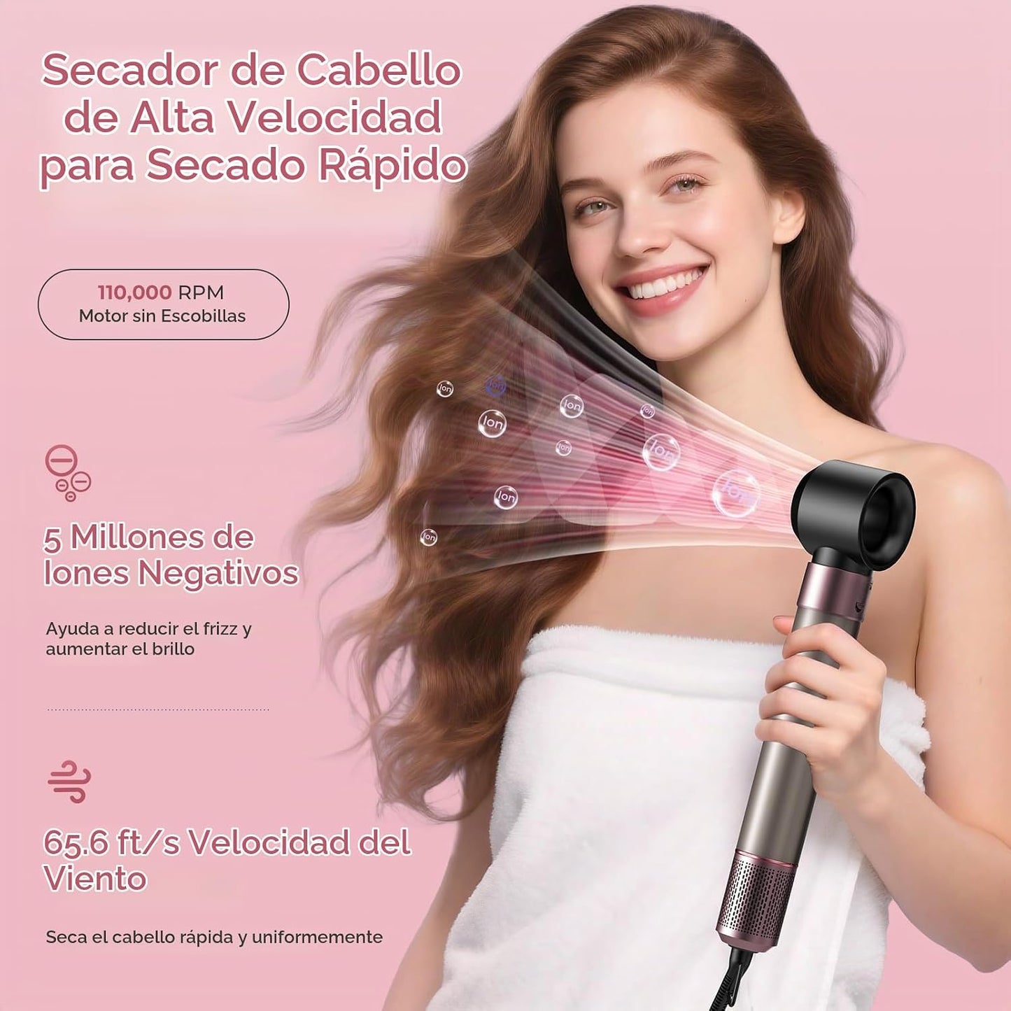 Vincofy Juego de cepillos secadores de cabello 7 en 1, peinador de...