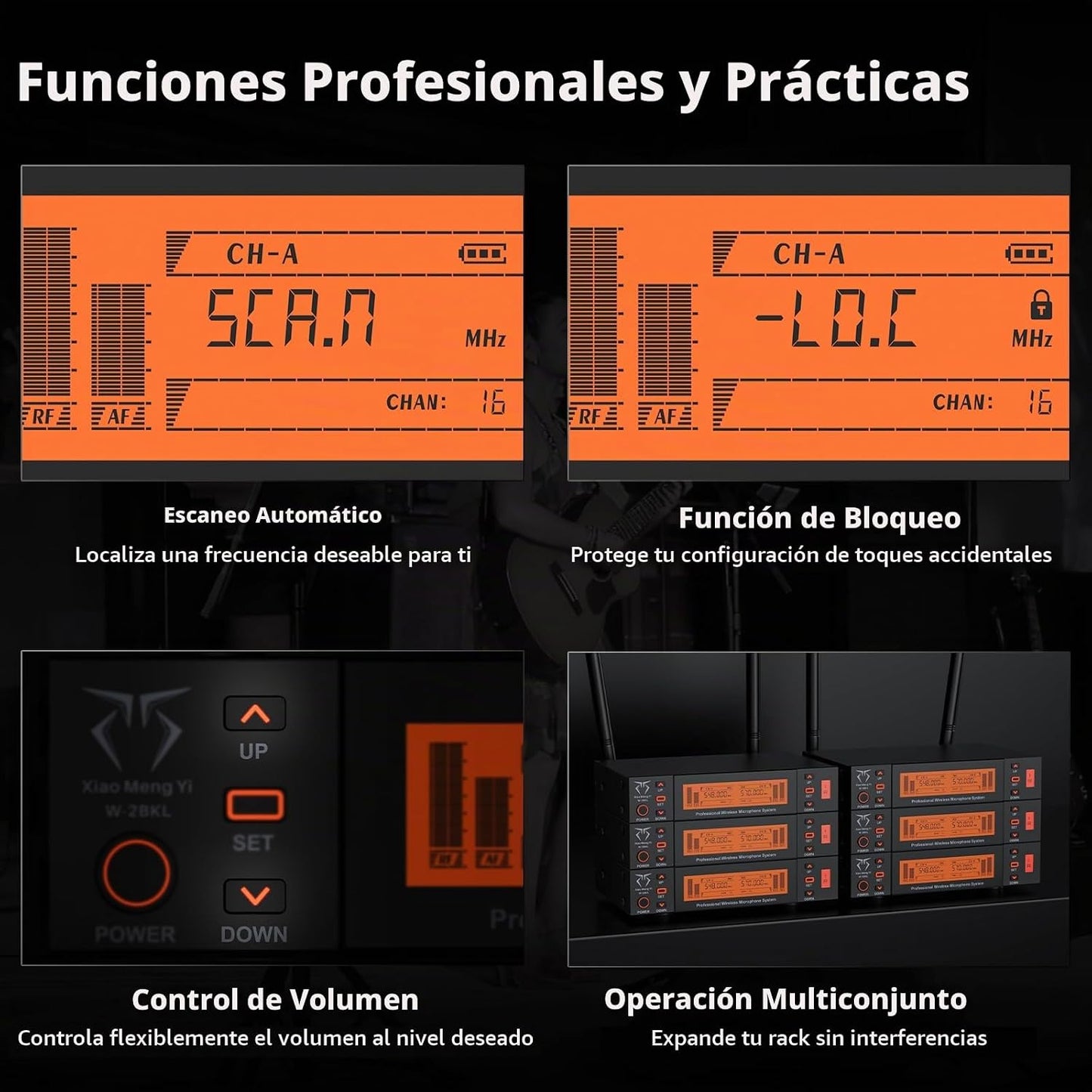 Xiao Meng Yi Sistema de micrófono inalámbrico de doble canal, 2 mic...