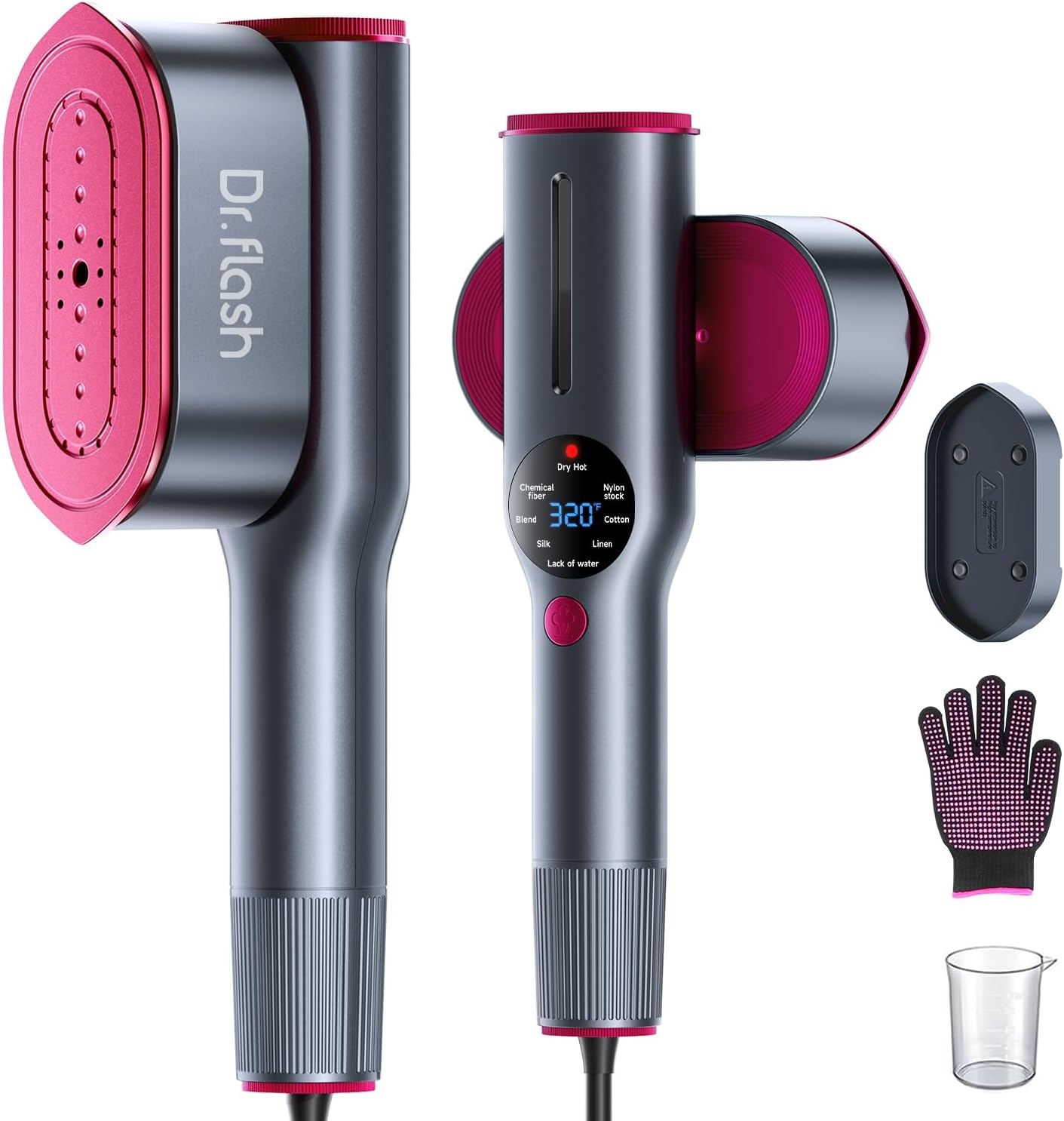 DRFLASH Vaporizador y plancha de mano 2 en 1 para ropa tamaño de vi...