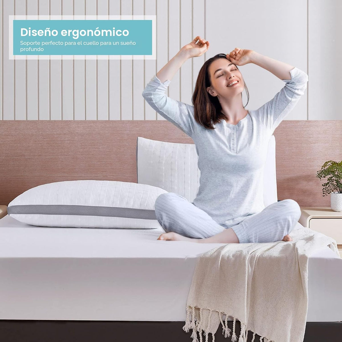 Meoflaw Juego de 2 almohadas refrescantes tamaño Queen, almohadas d...