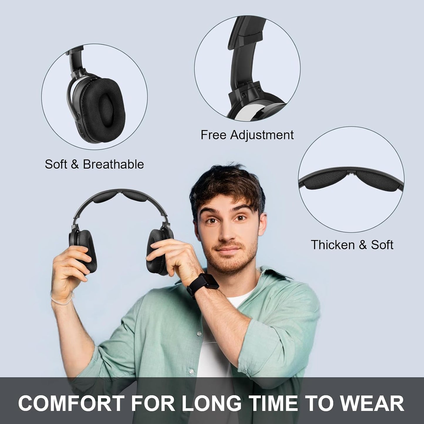 Daysnew - auriculares inalámbricos para TV con base de carga y tran...