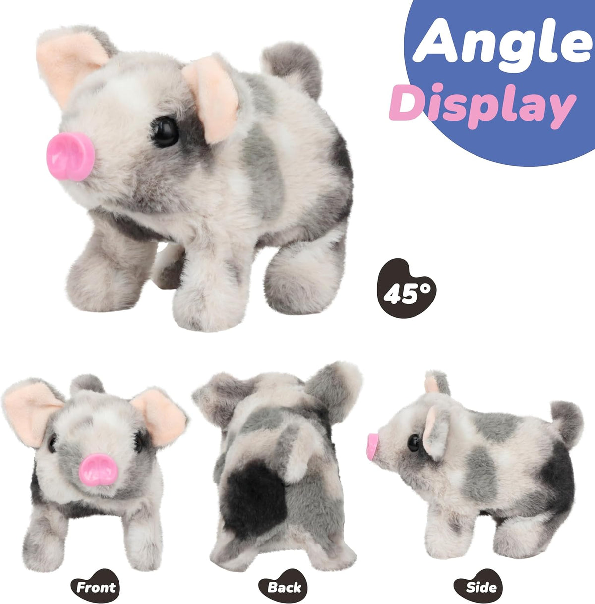 Hopearl - Juguete electrónico interactivo de peluche, cerdo con man...