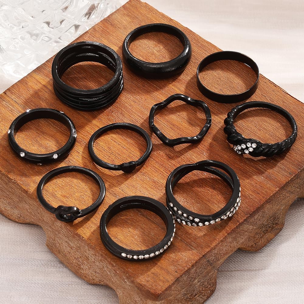KISS WIFE Anillos apilables de oro para mujer, delicado juego de an...