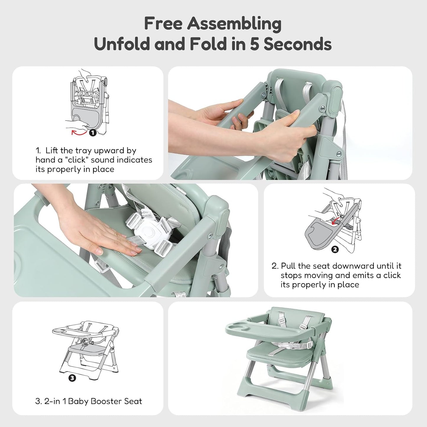Asiento elevador para silla alta para bebé: asiento elevador portát...