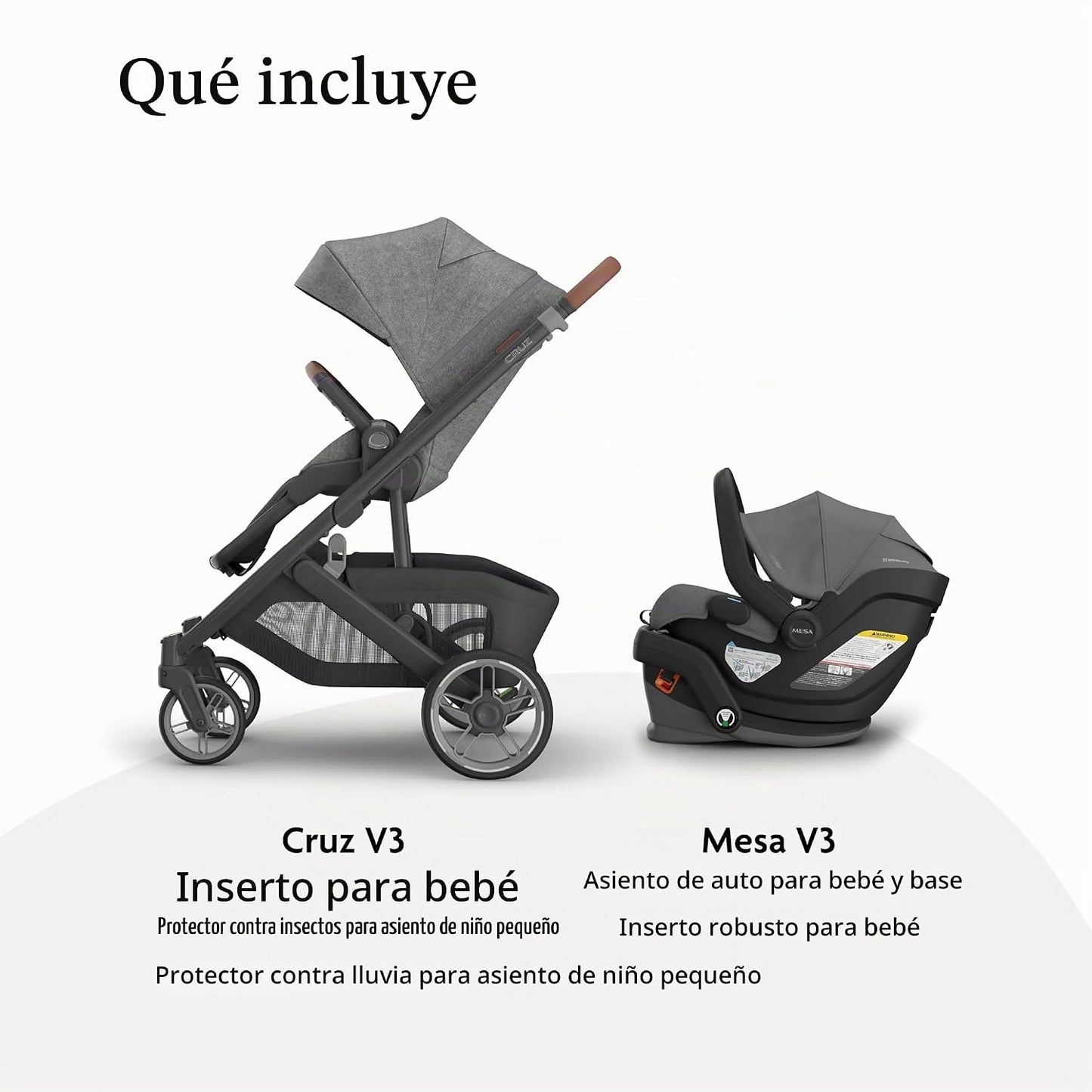 UPPAbaby Cruz V3 Cochecito + Mesa V3 - Conjunto de sistema de viaje...