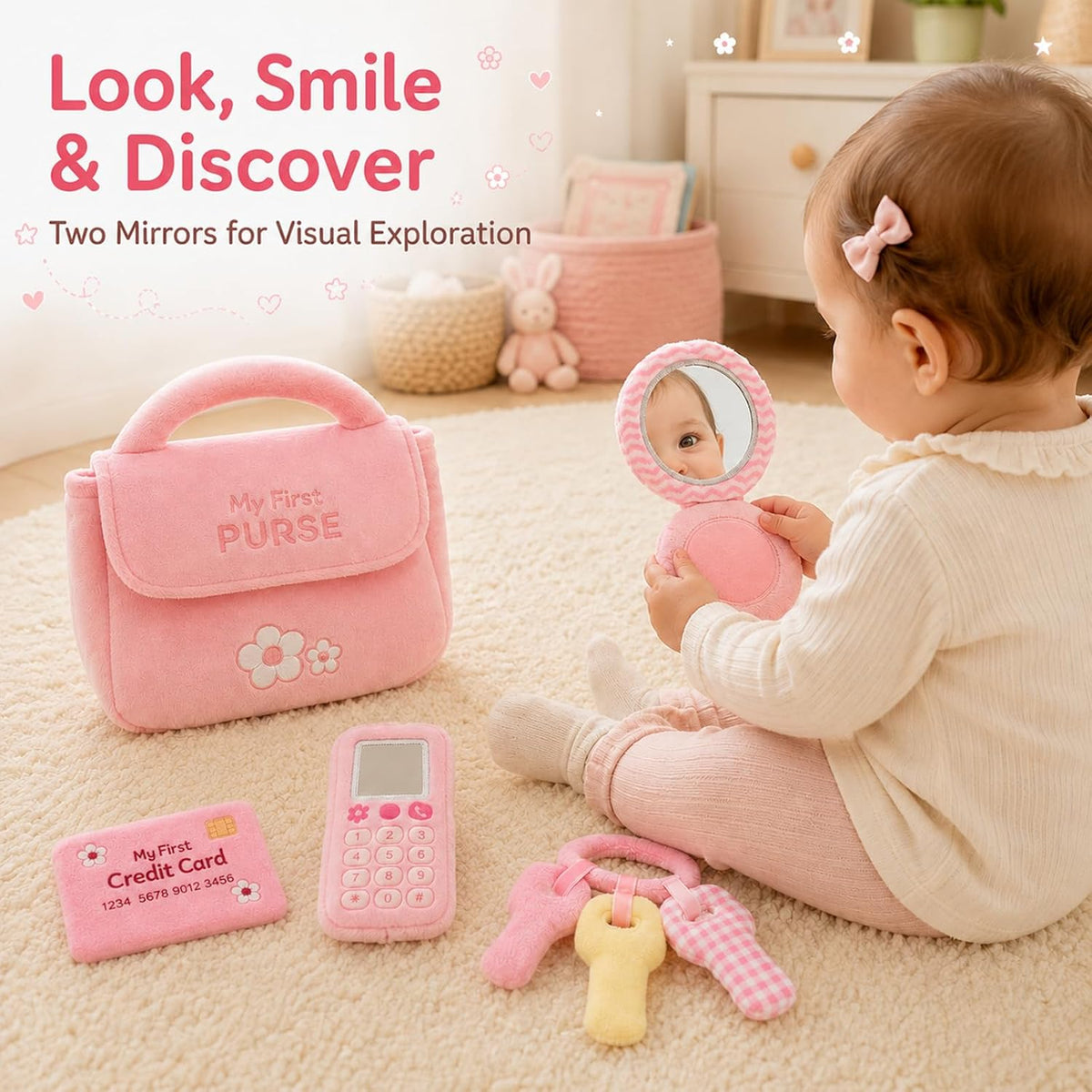 My First Baby - Bolso de peluche sensorial de 5 piezas, regalo para...