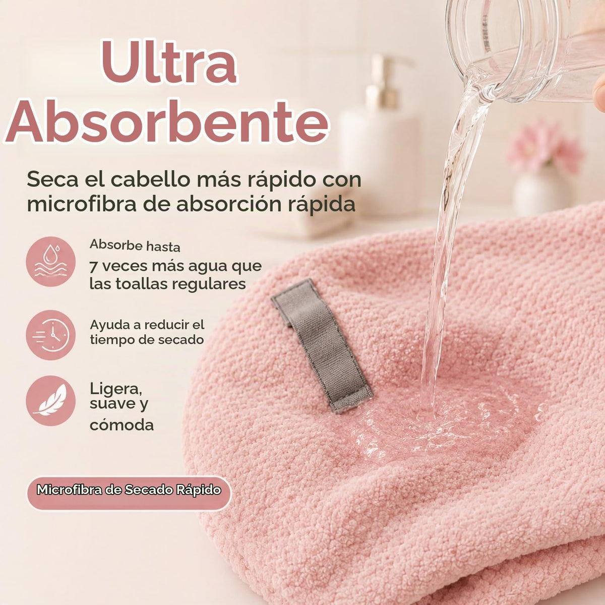 Toalla grande de microfibra para mujer, secado rápido y absorbente...