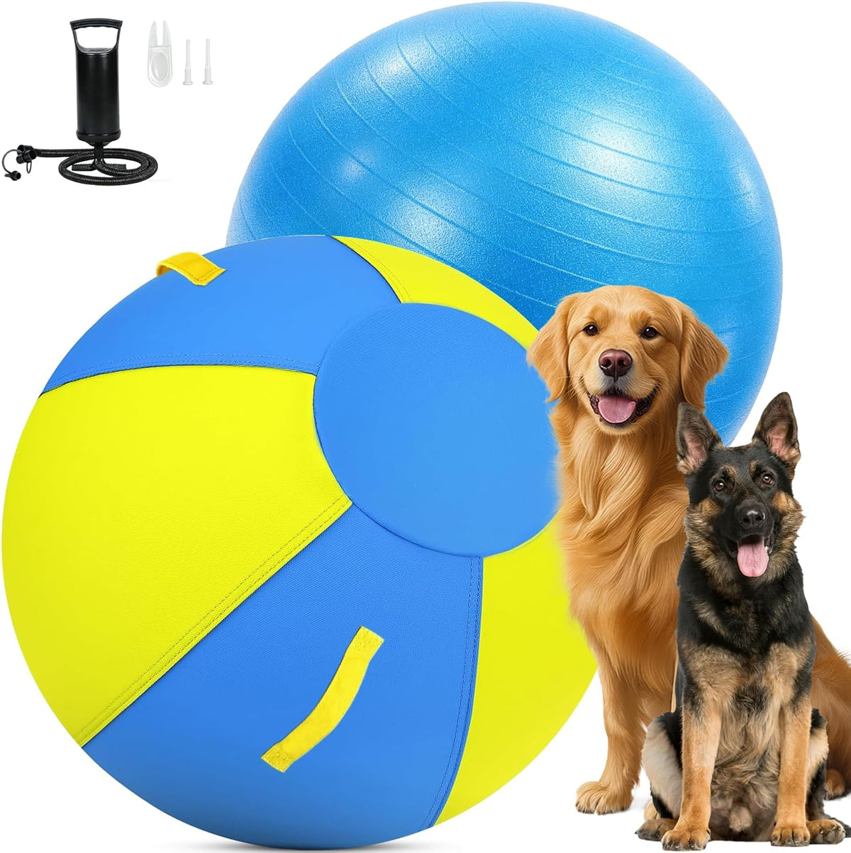 QWV Pelota de pastoreo resistente de 18 pulgadas para perros con 3...