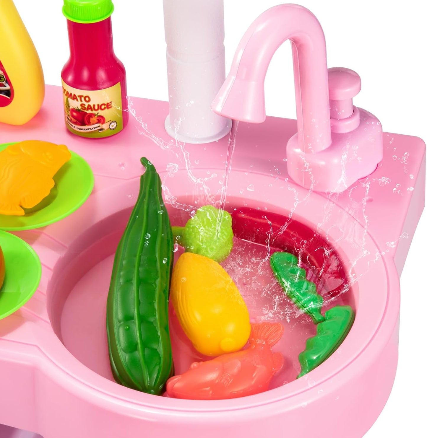 Juego de cocina para niños TEMI, 34 piezas, juguetes de cocina para...