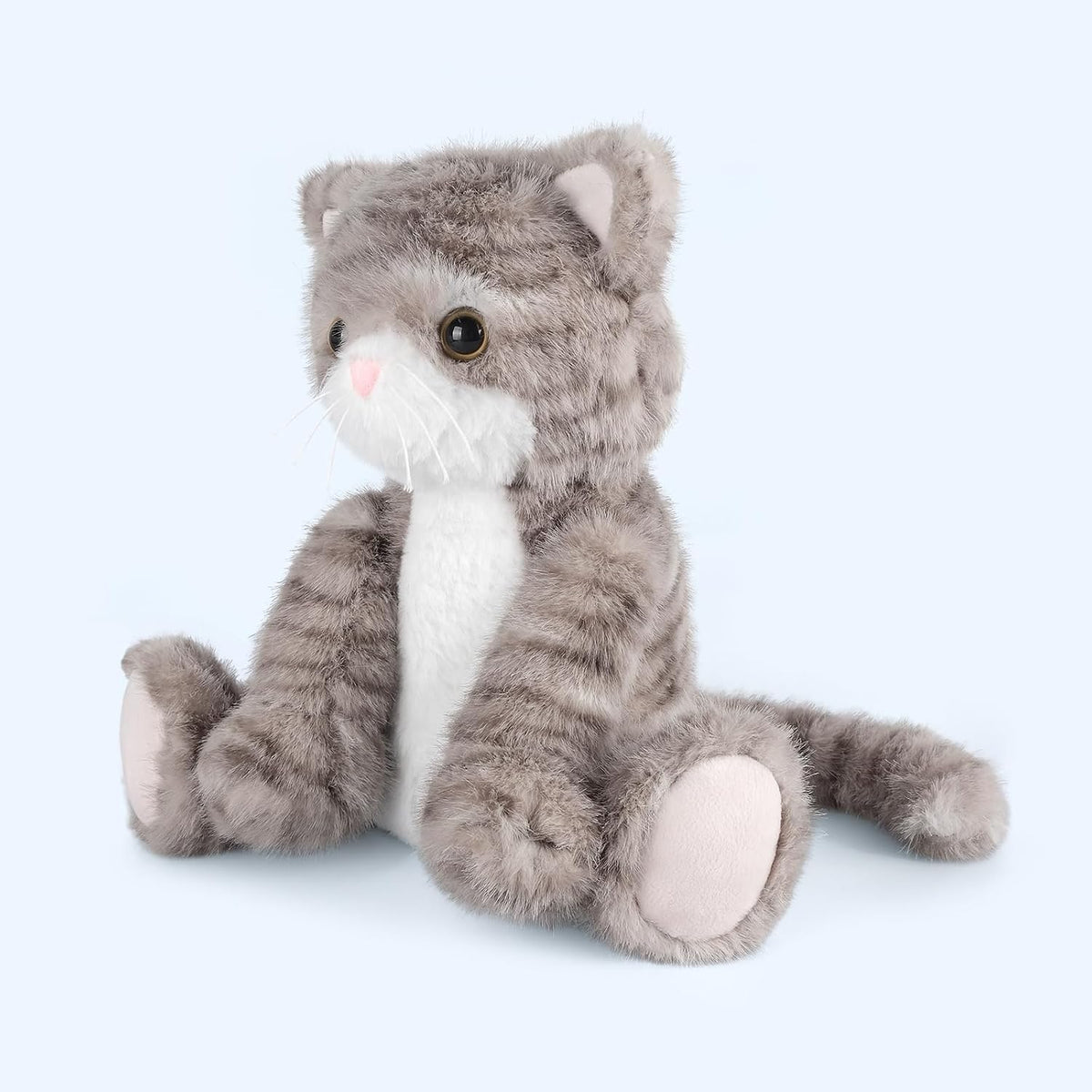 SuzziPals Peluche de gato gris calentable y refrigerable, almohadil...