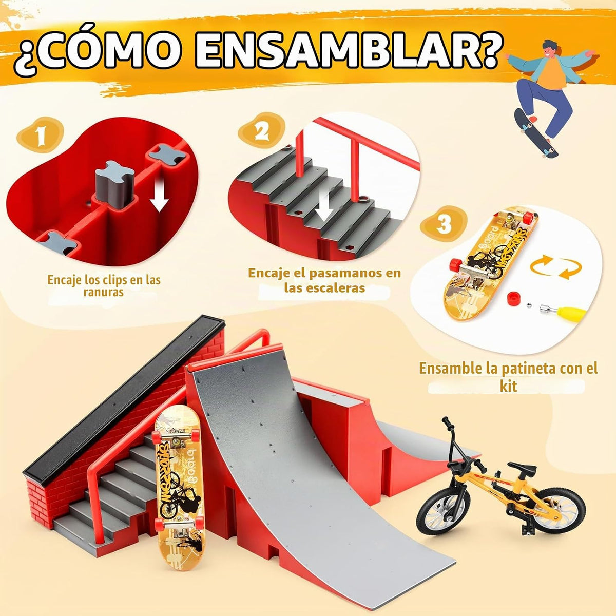 Kit de Parque de Patinaje Hamino \u2014 18 en 1 Juguetes de Patinet...