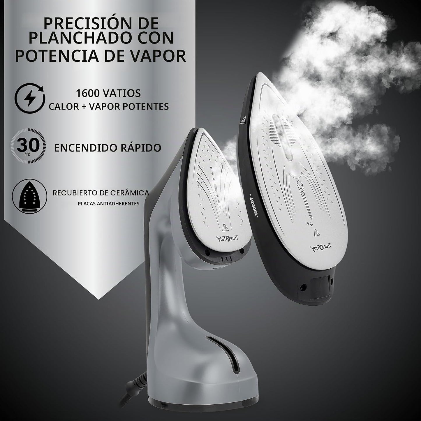 True &amp; Tidy DuoPress XL 2 en 1 vaporizador y plancha para ropa,...