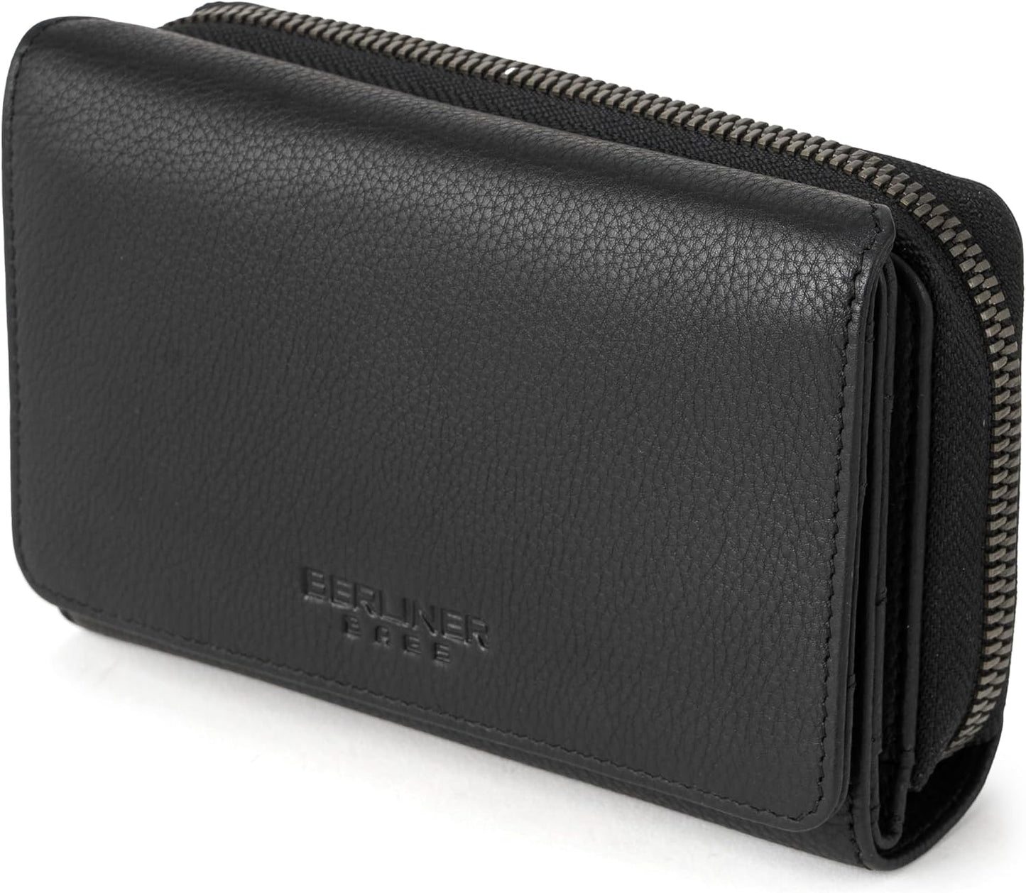 BERLINER BAGS Cartera vintage de piel auténtica Viena, con bloqueo...